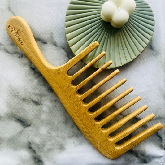 Spice Glide - 100% Bamboo Ultra Wide Tooth Detangling Comb